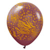 12 inch KALISAN SAFARI MUTANT - BURGUNDY W/ GOLD INK - LA Balloons