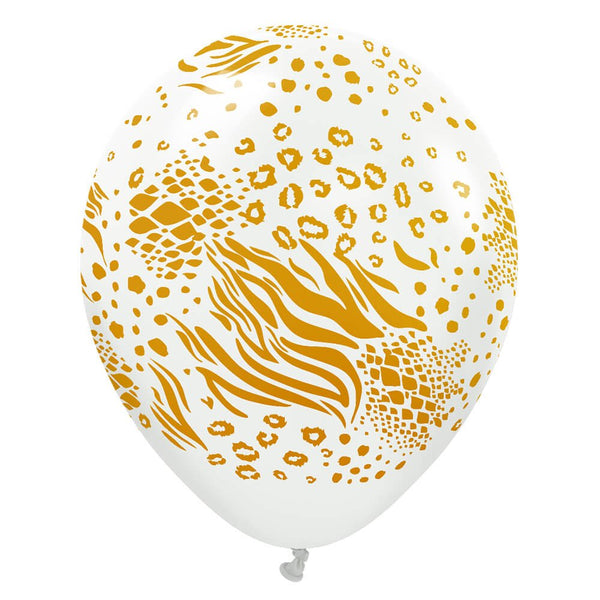 12 inch KALISAN SAFARI MUTANT - WHITE W/ GOLD INK - LA Balloons