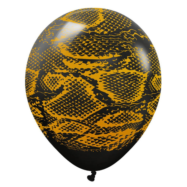 12 inch KALISAN SAFARI SNAKE - BLACK W/ GOLD INK - LA Balloons