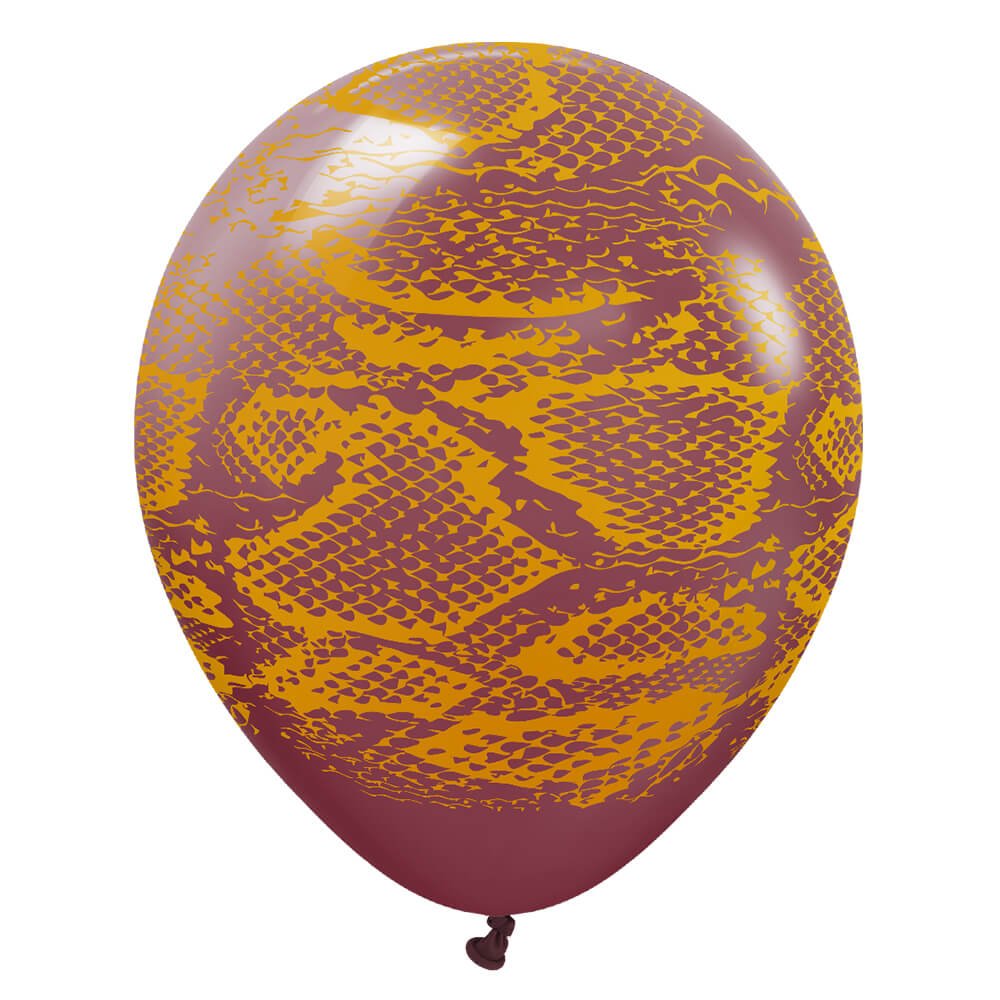 12 inch KALISAN SAFARI SNAKE - BURGUNDY W/ GOLD INK