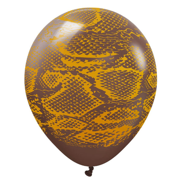 12 inch KALISAN SAFARI SNAKE - CHOCOLATE BROWN W/ GOLD INK - LA Balloons