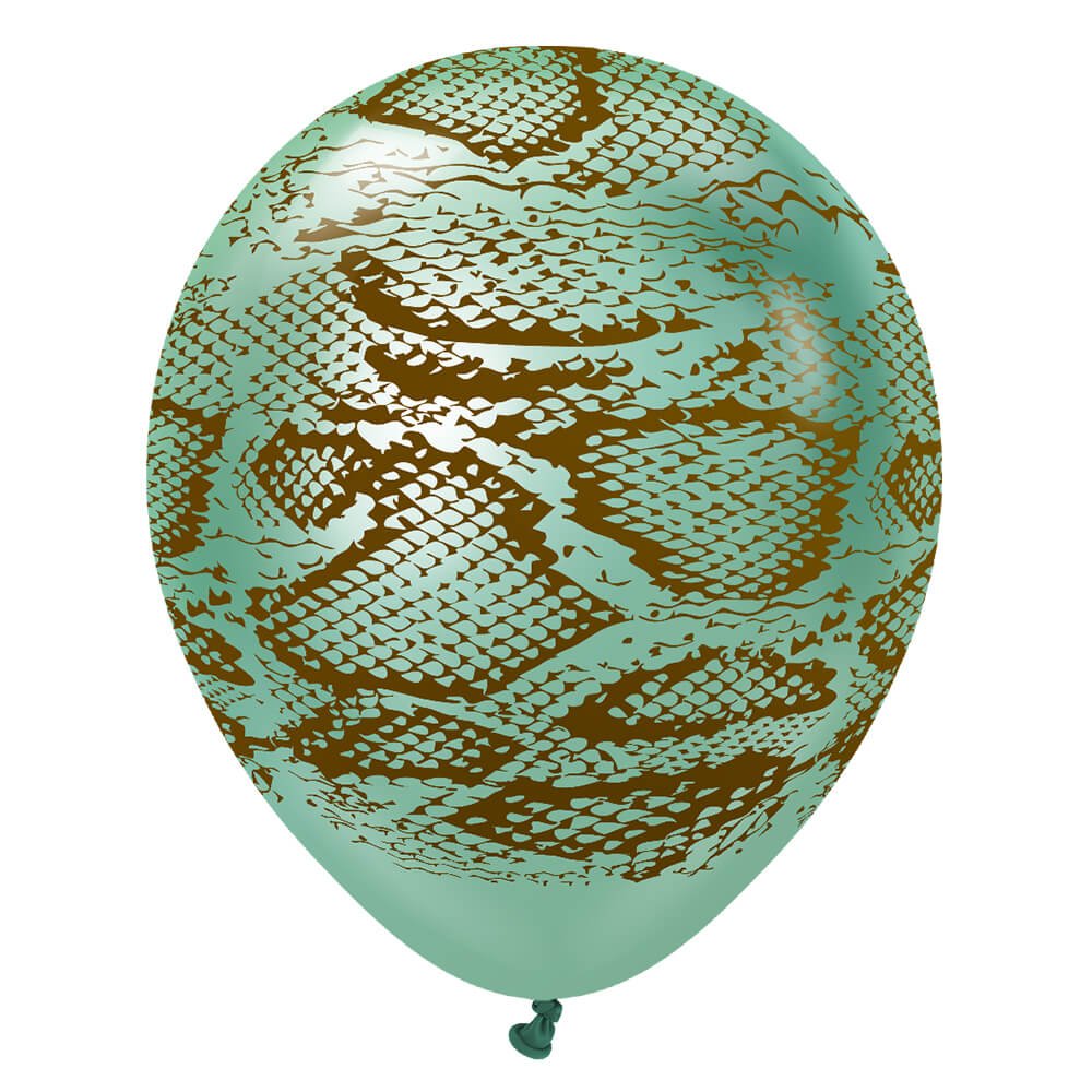 12 inch KALISAN SAFARI SNAKE - MIRROR GREEN W/ BLACK INK