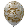 12 inch KALISAN SAFARI SNAKE - MIRROR SILVER W/ DARK BROWN INK - LA Balloons