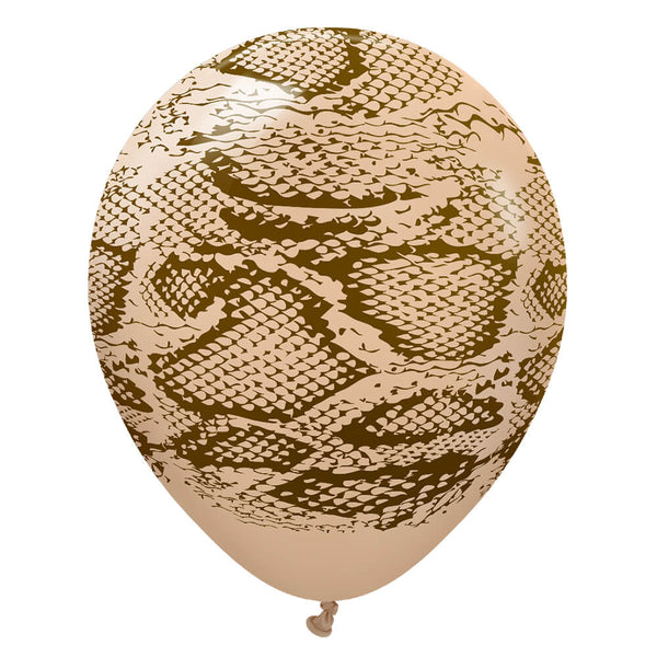 12 inch KALISAN SAFARI SNAKE - WHITE SAND W/ DARK BROWN INK - LA Balloons