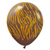12 inch KALISAN SAFARI TIGER - CHOCOLATE BROWN W/ GOLD INK - LA Balloons