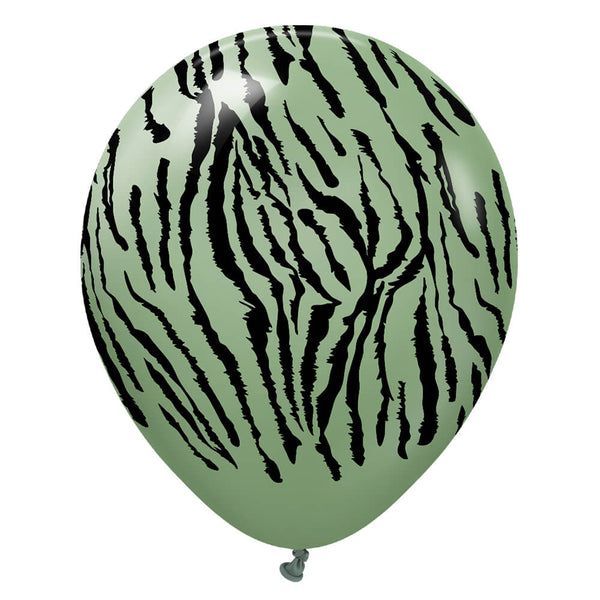 12 inch KALISAN SAFARI TIGER - EUCALYPTUS W/ BLACK INK - LA Balloons