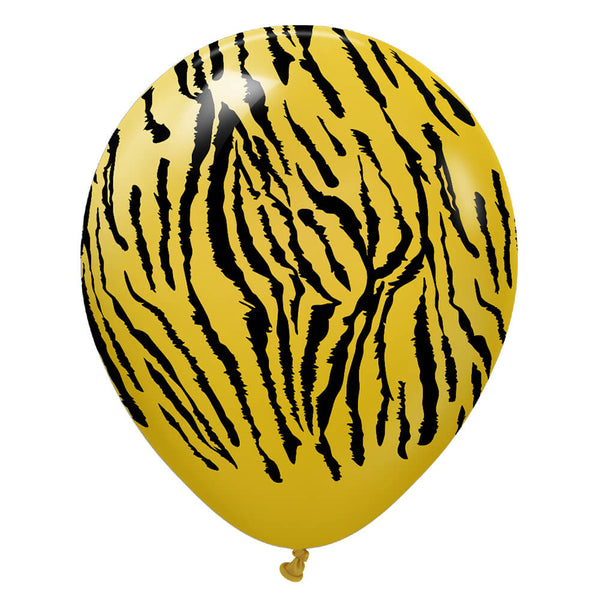 12 inch KALISAN SAFARI TIGER - MUSTARD W/ BLACK INK - LA Balloons