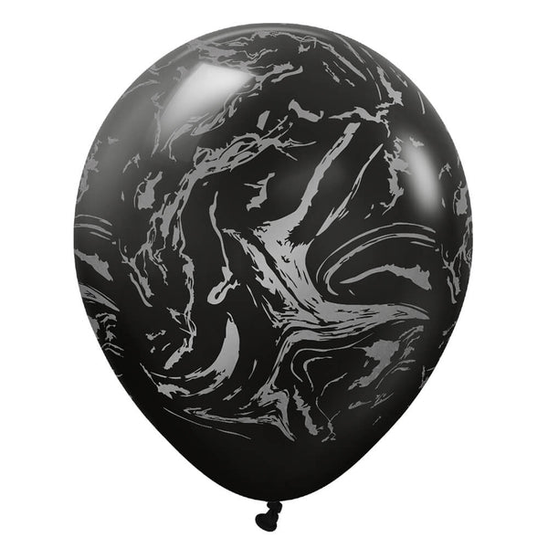 12 inch KALISAN SPACE NEBULA - BLACK W/ SILVER INK - LA Balloons