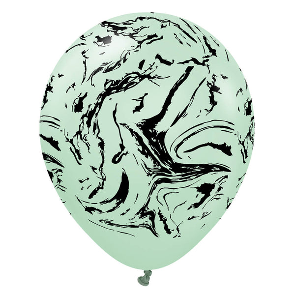 12 inch KALISAN SPACE NEBULA - MACARON GREEN W/ BLACK INK - LA Balloons