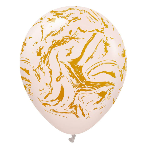 12 inch KALISAN SPACE NEBULA - PINK BLUSH W/ GOLD INK - LA Balloons