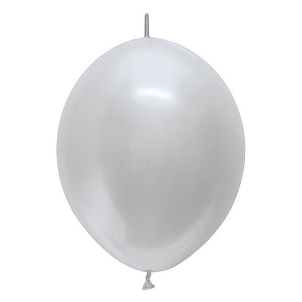 12 inch SEMPERTEX LINK - O - LOON - METALLIC SILVER - LA Balloons