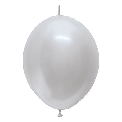 12 inch SEMPERTEX LINK - O - LOON - METALLIC SILVER - LA Balloons