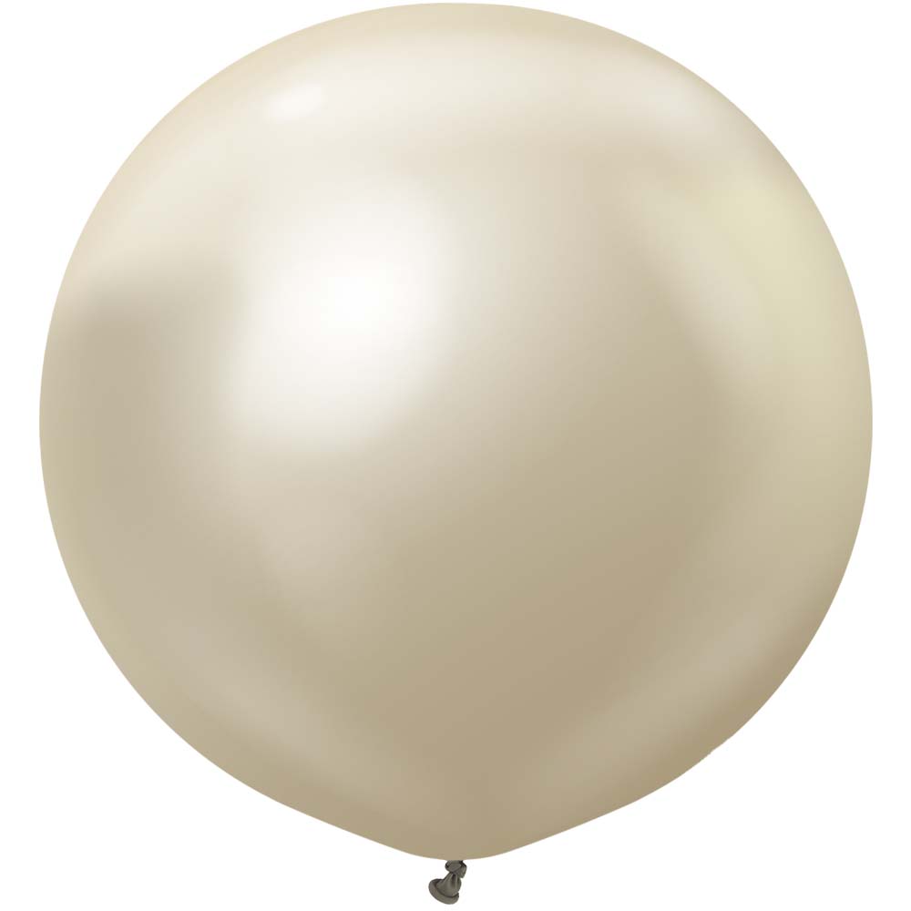 Kalisan 24 inch KALISAN MIRROR WHITE GOLD Latex Balloons 12450116-KL