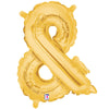 14 inch AMPERSAND - GOLD (AIRFILL ONLY) - LA Balloons