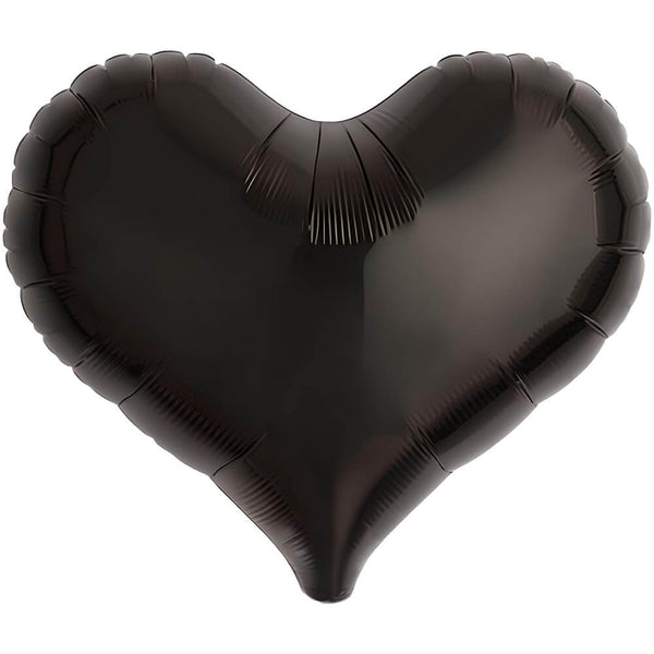 14 inch JELLY HEART - METALLIC BLACK - LA Balloons
