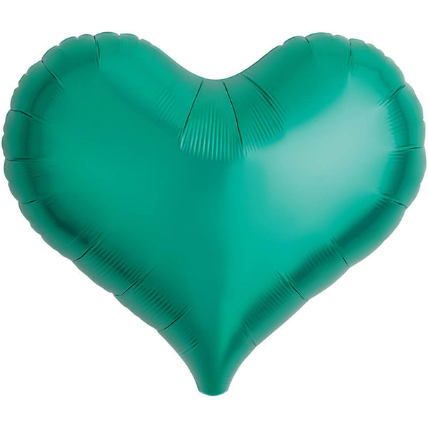 14 inch JELLY HEART - METALLIC GREEN - LA Balloons