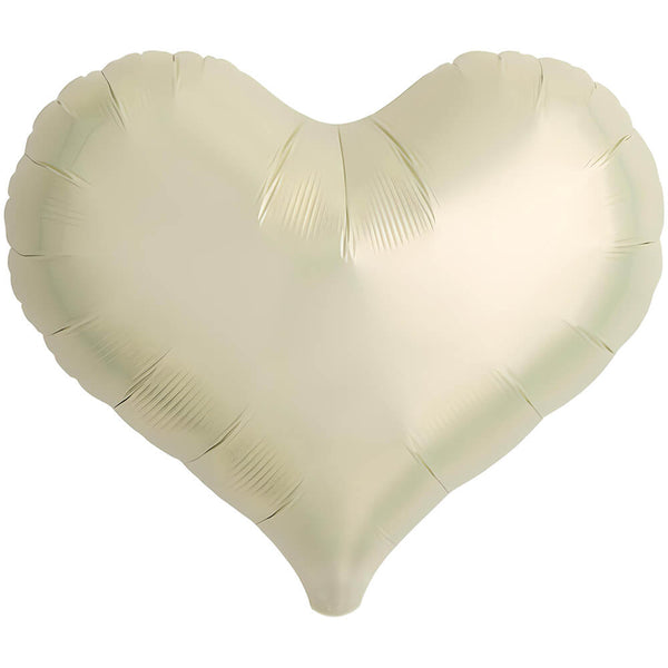 14 inch JELLY HEART - METALLIC IVORY - LA Balloons