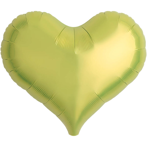 14 inch JELLY HEART - METALLIC LIME GREEN - LA Balloons