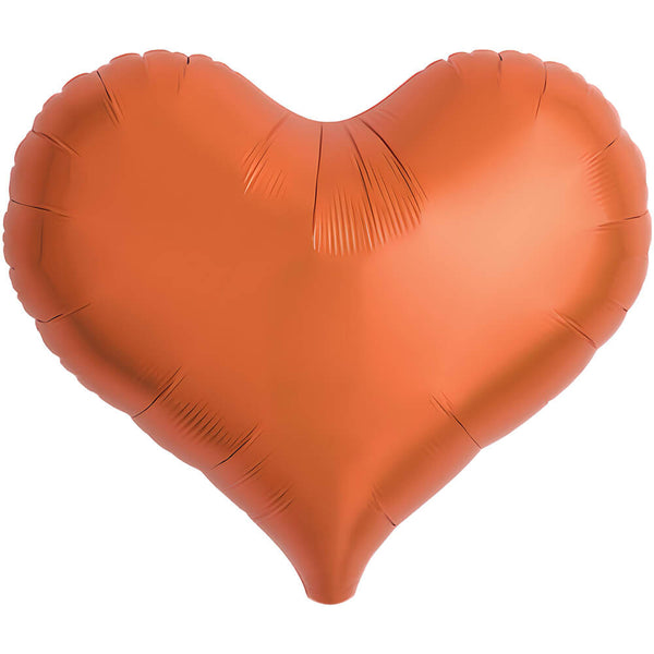 14 inch JELLY HEART - METALLIC ORANGE - LA Balloons