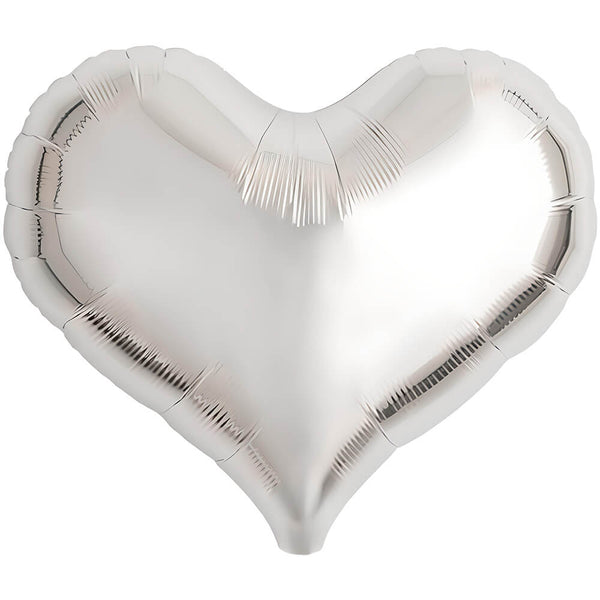 14 inch JELLY HEART - METALLIC SILVER - LA Balloons