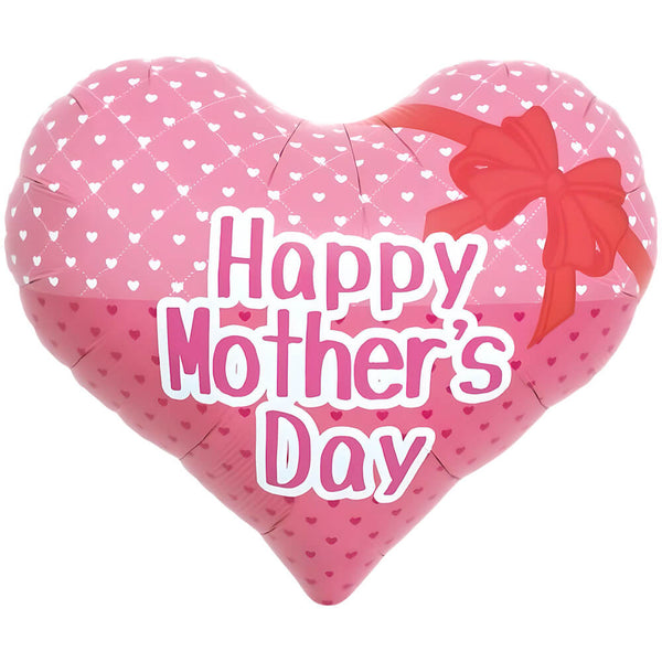 14 inch JELLY HEART - MOTHER'S DAY HEART DOTS & RIBBON - LA Balloons