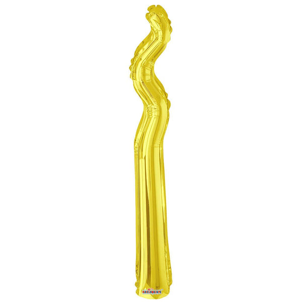 14 inch KURLY ZIG ZAG - GOLD - LA Balloons