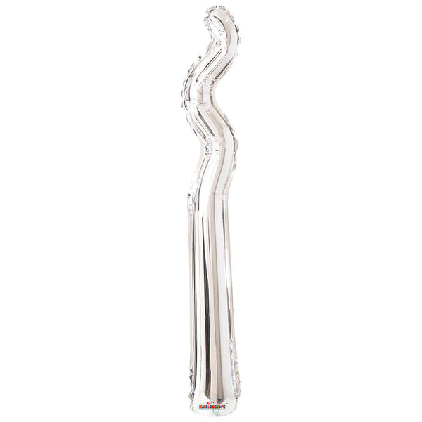 14 inch KURLY ZIG ZAG - SILVER - LA Balloons