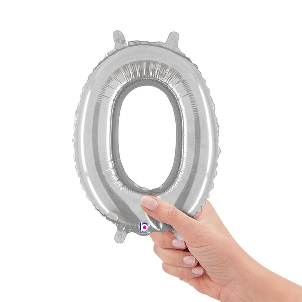 14 inch NUMBER 0 - SILVER MEGALOON - LA Balloons
