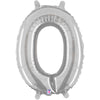 14 inch NUMBER 0 - SILVER MEGALOON - LA Balloons