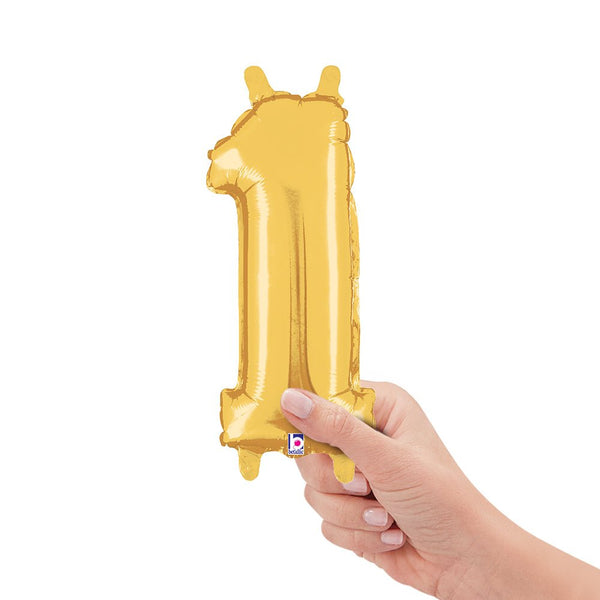 14 inch NUMBER 1 - GOLD MEGALOON - LA Balloons
