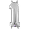 14 inch NUMBER 1 - SILVER MEGALOON - LA Balloons