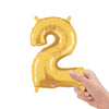 14 inch NUMBER 2 - GOLD MEGALOON - LA Balloons