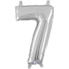 14 inch NUMBER 7 - SILVER MEGALOON - LA Balloons