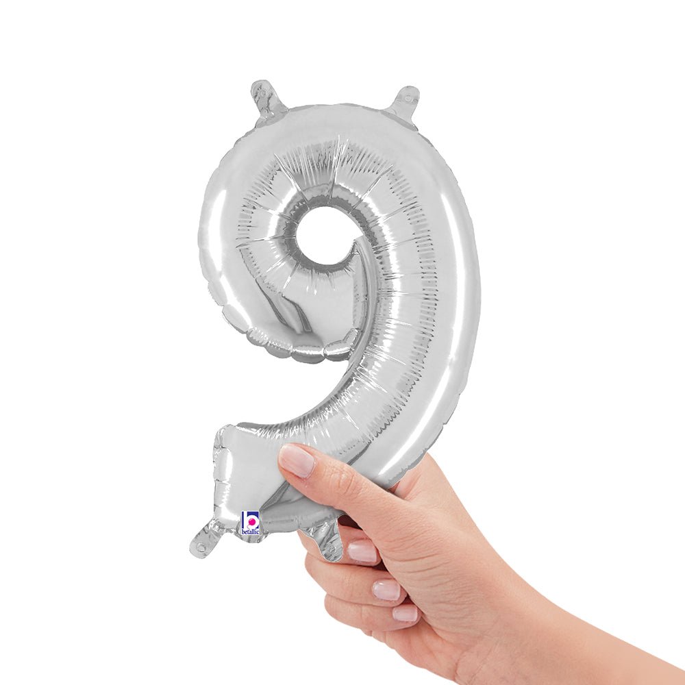 14 inch NUMBER 9 - SILVER MEGALOON