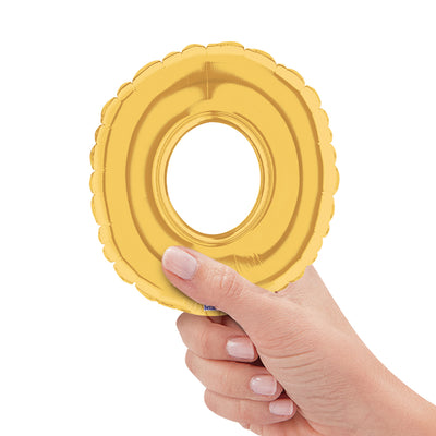 Betallic 7 inch NUMBER 0 - GOLD MEGALOON Foil Balloon 14840G-B-U