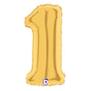 Betallic 7 inch NUMBER 1 - GOLD MEGALOON Foil Balloon 14841G-B-U