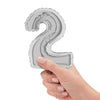 Betallic 7 inch NUMBER 2 - SILVER MEGALOON Foil Balloon 14842S-B-U