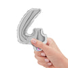 Betallic 7 inch NUMBER 4 - SILVER MEGALOON Foil Balloon 14844S-B-U