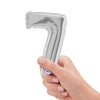 Betallic 7 inch NUMBER 7 - SILVER MEGALOON Foil Balloon 14847S-B-U