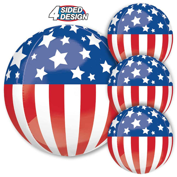 15 inch PATRIOTIC ORBZ - LA Balloons