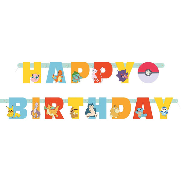 6.25 foot POKEMON JOINTED HAPPY BIRTHDAY BANNER