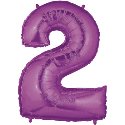Betallic 40 inch NUMBER 2 - PURPLE MEGALOON Foil Balloon 15842PP-B-P