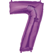 Betallic 40 inch NUMBER 7 - PURPLE MEGALOON Foil Balloon 15847PP-B-P
