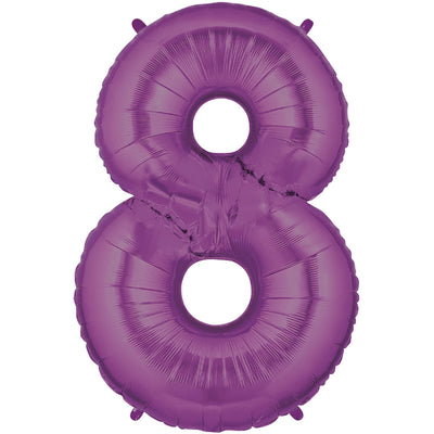 Betallic 40 inch NUMBER 8 - PURPLE MEGALOON Foil Balloon 15848PP-B-P