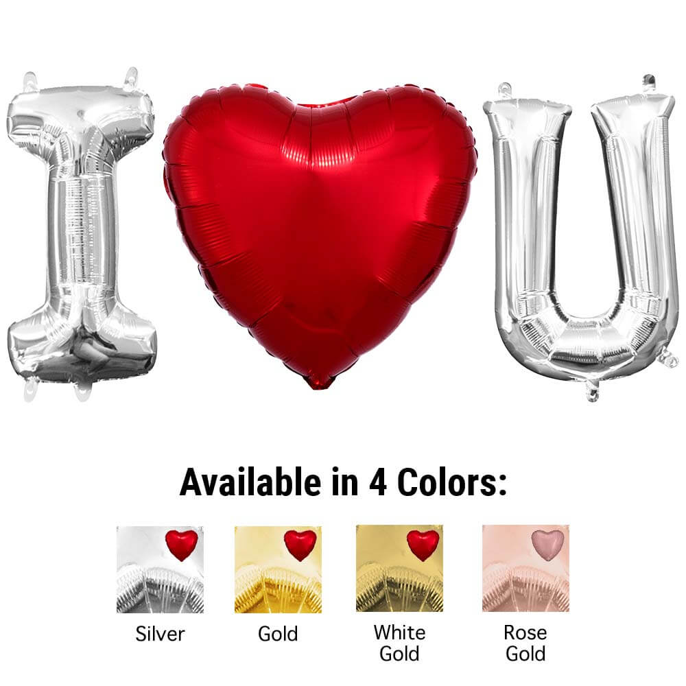 16 inch I (HEART) U - ANAGRAM LETTERS KIT (AIR-FILL ONLY)