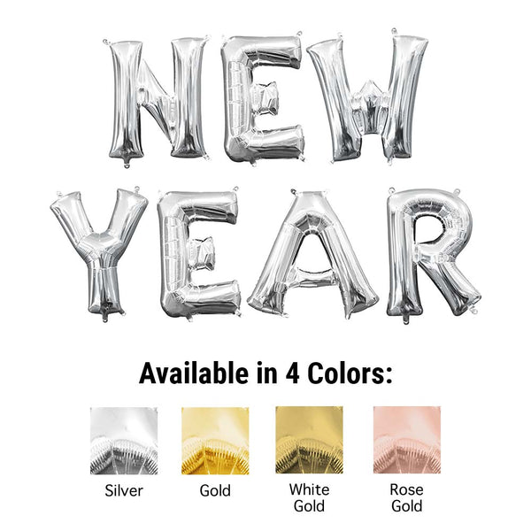 16 inch NEW YEAR - ANAGRAM LETTERS KIT (AIR - FILL ONLY) - LA Balloons