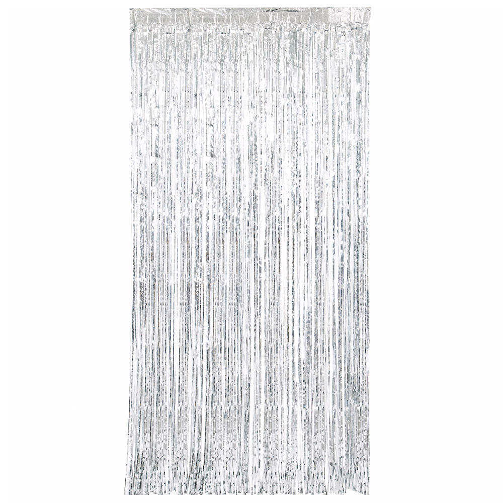 SILVER FRINGE DOOR CURTAIN 3.25ft X 6.5ft