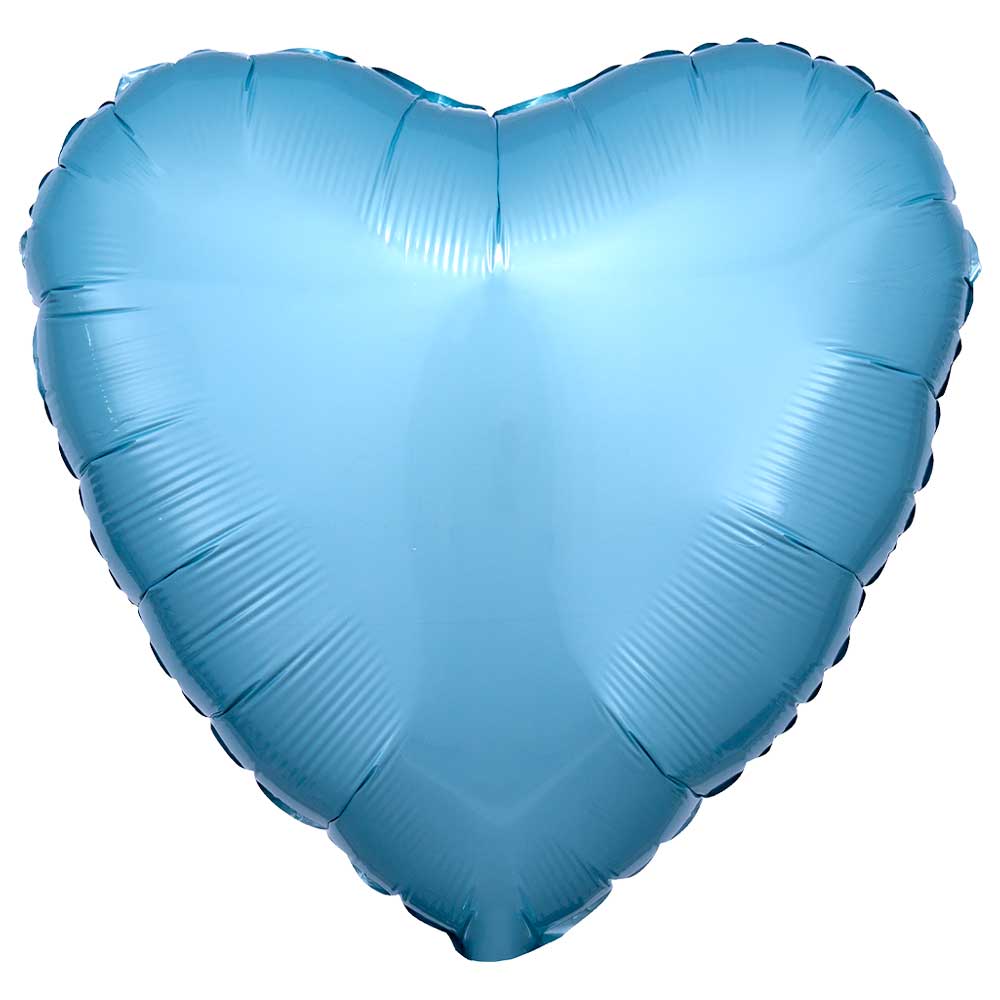 17 inch HEART - METALLIC PEARL PASTEL BLUE