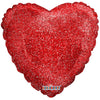 17 inch HEART - RED GLITTER - LA Balloons