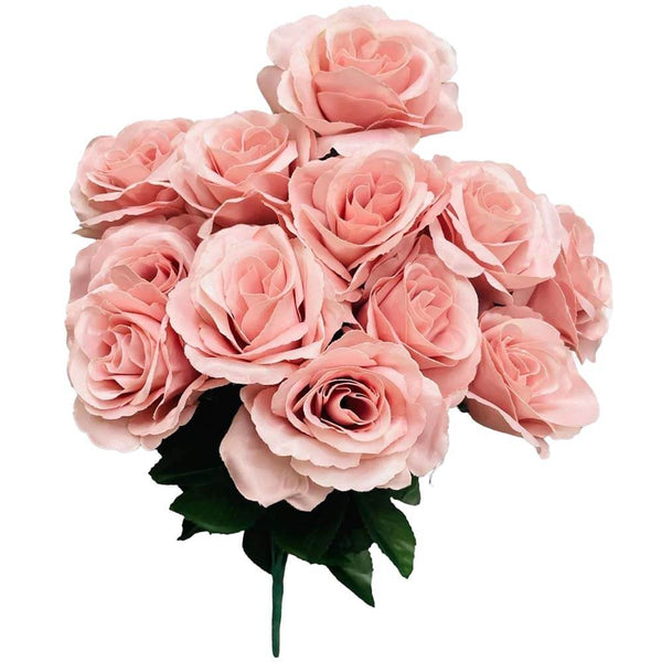 17 inch SATIN OPEN ROSE BUSH - DUSTY PINK - LA Balloons